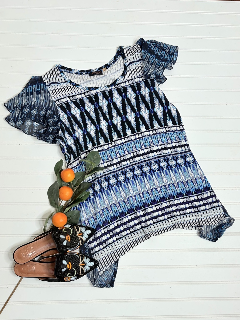 FYLO London Flutter Sleeve Top